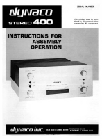 Dynaco Stereo-400 - Owners Manual